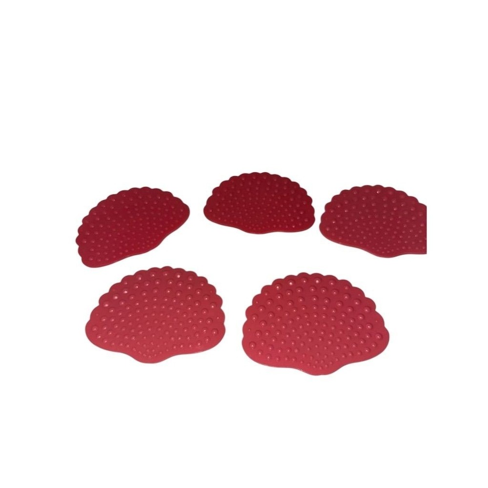 Norpro Set 5 Red Shell Bathtub‎ Appliques Non-Slip suction new without packaging